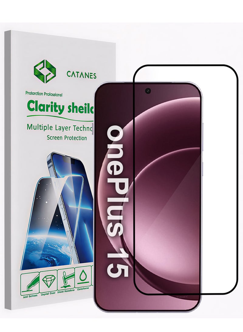 CATANES Premium Full Cover for OnePlus 15 9H Tempered Glass Screen Protector - Image 1