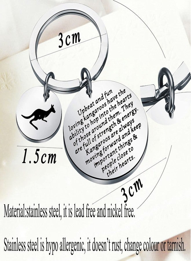 bobauna Australian Kangaroo Keychain Wildlife Animal Jewelry Kangaroos Are Full Of Strength And Energy (upbeat kangaroos keychain) - Image 2