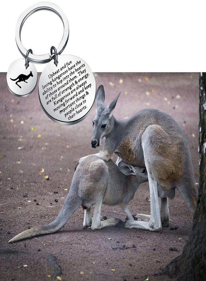 bobauna Australian Kangaroo Keychain Wildlife Animal Jewelry Kangaroos Are Full Of Strength And Energy (upbeat kangaroos keychain) - Image 4