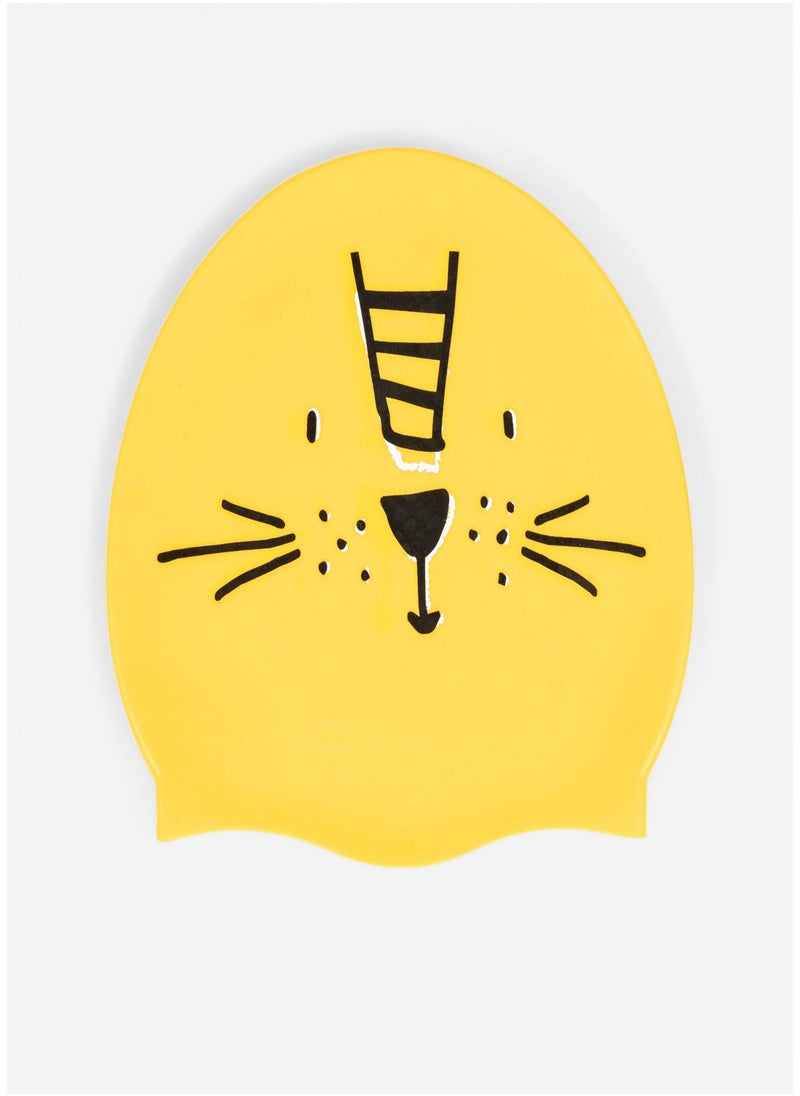 NABAIJI NABAIJI by DECATHLON, Silicone Swim Cap Fun & Comfortable Yellow Lion  - Image 1