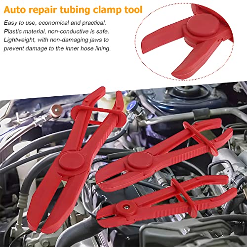 zipelo Hose Clamp Pliers, 6 Pack 3 Size Line Pinch Clamps Set, Plastic Hose Pinching Off Pliers for Automotive Radiator, Brake, Gas, Coolant Hoses and Fuel Lines (Red) - Image 4