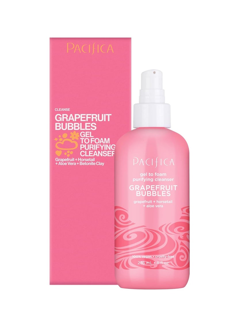 Pacifica Pacifica Grapefruit Bubbles Gel-to-Foam Purifying Cleanser - Gentle Face Wash for Oily & Combination Skin Removes Excess Oil & Impurities, Brightening Vegan & Cruelty-Free Formula Dermatologist Tested  - Image 1