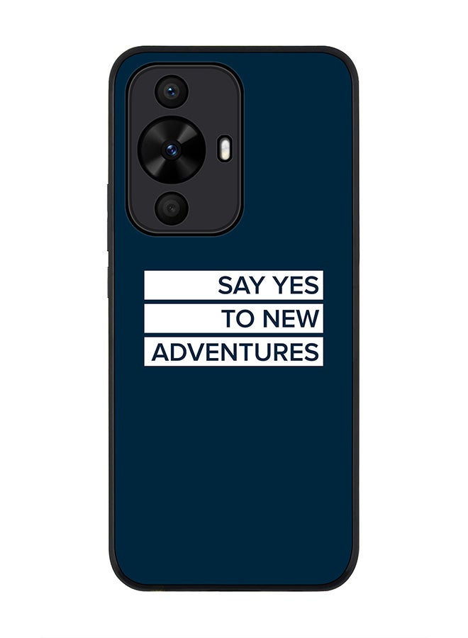 Stylizedd Rugged Black edge case for Huawei nova 12s / Huawei nova 11/ Huawei nova 12 Lite 4G, Slim fit Flexible Thin Cover - Say yes to new adventures - Image 1