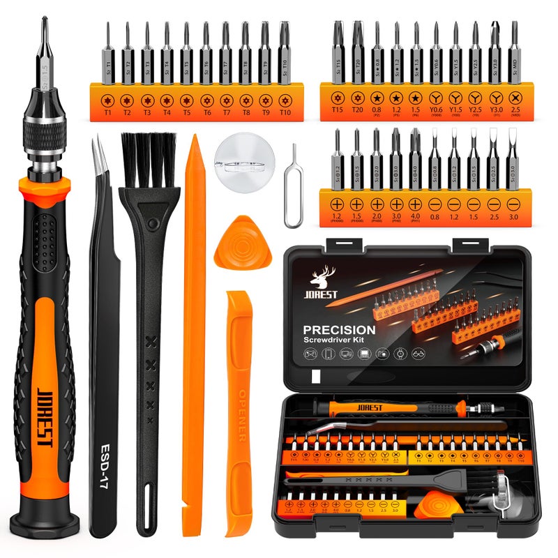 JOREST 40Pcs Small Precision Screwdriver Set S2 Steel Magnetic Screwdriver Set with Torx T5 T6 T8 Mini Repair Tool Kit for Macbook Computer Laptop iPhone PS4 PS5 Xbox Switch Glasses Watch