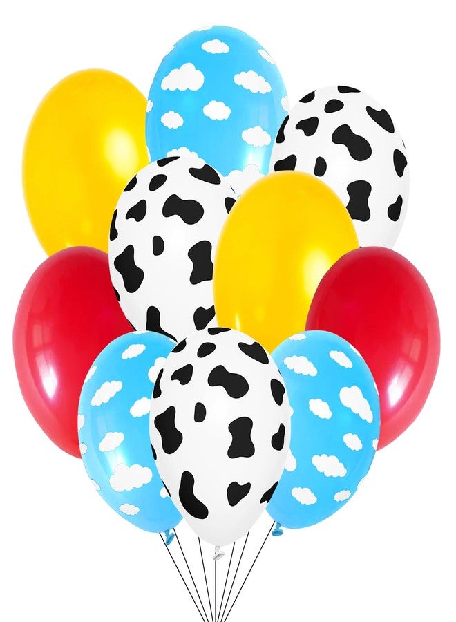 Sondeng Cartoon Balloons Birthday Party Supplies Party Decorations Cow Print Sky Blue Cloud Balloons Arch Garland Kit for Rainbow Cloud Farm Themed Party Decor Favor - Image 1