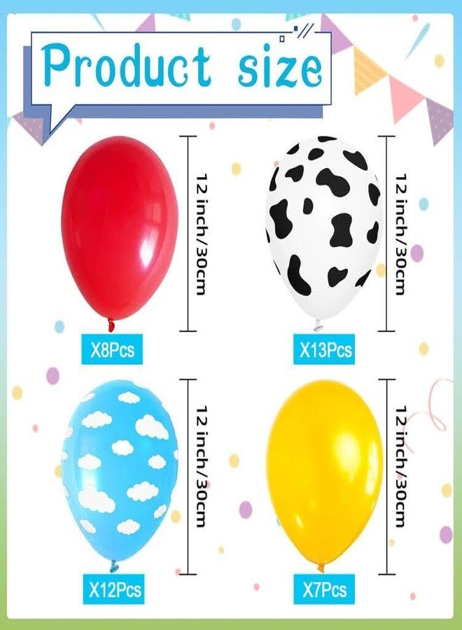 Sondeng Cartoon Balloons Birthday Party Supplies Party Decorations Cow Print Sky Blue Cloud Balloons Arch Garland Kit for Rainbow Cloud Farm Themed Party Decor Favor - Image 2