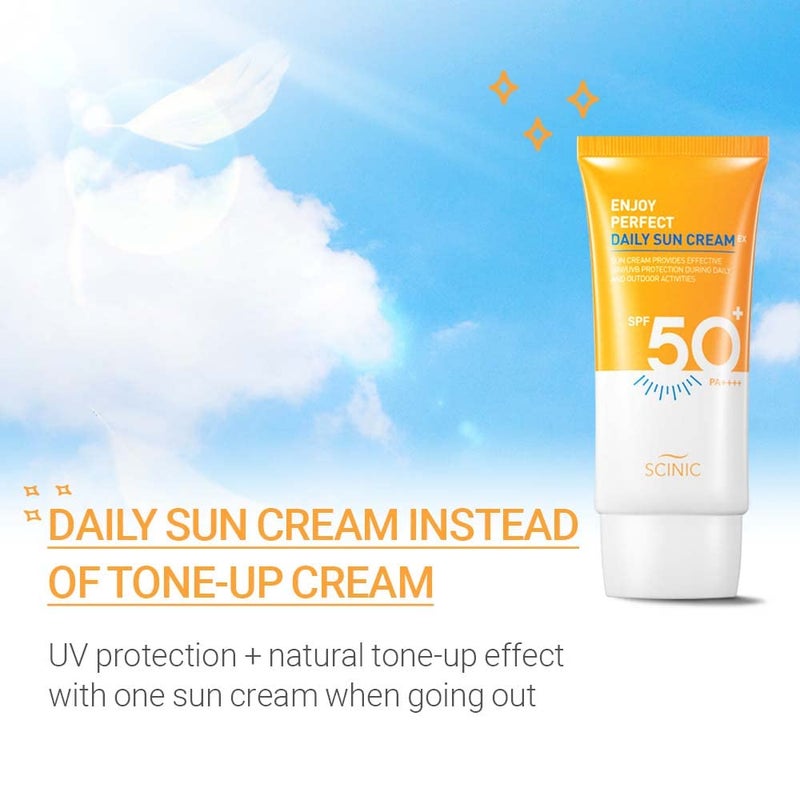 SCINIC Enjoy Perfect Daily Sunscreen EX SPF50+PA+++ 1.69 fl oz(50ml) | No Shine, Sticky Feeling! Matte, Refreshing Light Daily Sun Cream For UV Protection | Korean Skincare - Image 4
