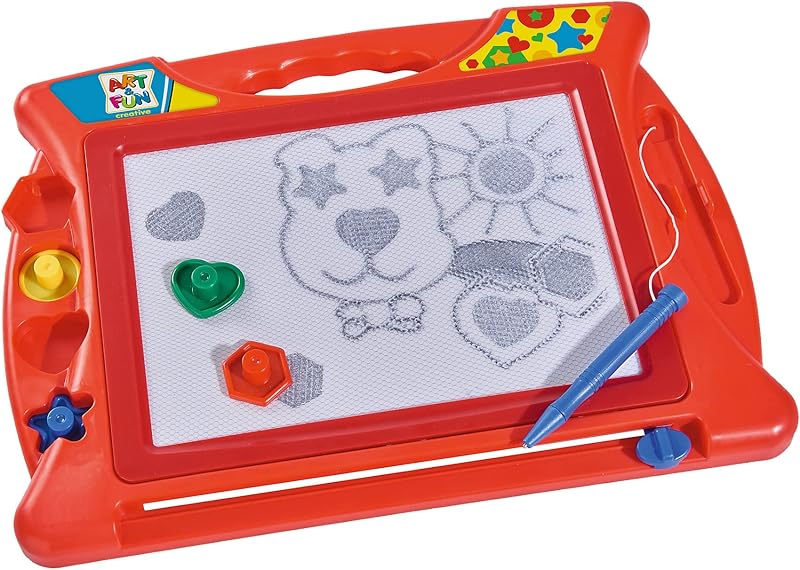 Simba 106334024 Art & Fun Kids | Magic Drawing Board Scribbler with 4 stamps and Magnetic Pen | Ages 3+