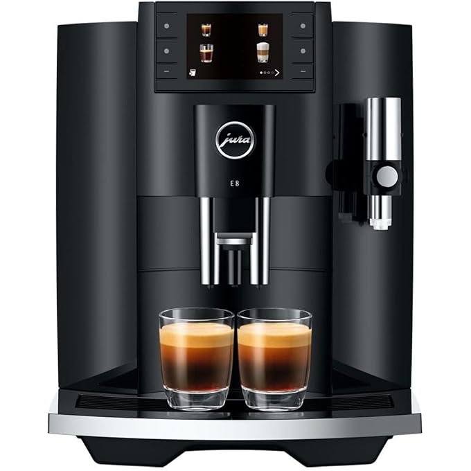jura E8 Automatic Coffee Machine 17 Specialties, 3.5 Color Display (Black) | 17 One-Touch Specialties, 8th-Gen 3d Brewing Unit, P.e.p, 64 Oz Water Tank, Clearyl Smart Plus Filter - Image 1