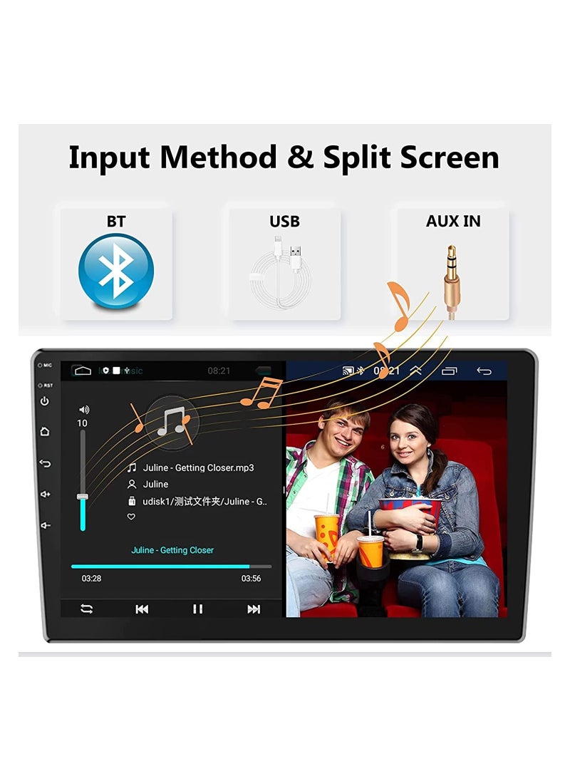 SHEZA STAR - 10 Inch Android Screen For Car 4GB RAM 64GB Memory Support Apple Carplay Android Auto Full HD IPS Touch Screen Display built In Bluetooth USB Radio WiFi PlayStore Night Vision Camera included - Image 1