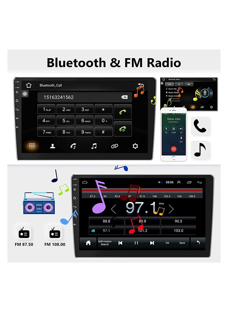SHEZA STAR - 10 Inch Android Screen For Car 4GB RAM 64GB Memory Support Apple Carplay Android Auto Full HD IPS Touch Screen Display built In Bluetooth USB Radio WiFi PlayStore Night Vision Camera included - Image 1