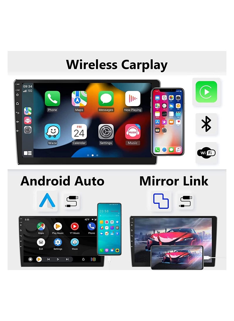 SHEZA STAR - 10 Inch Android Screen For Car 4GB RAM 64GB Memory Support Apple Carplay Android Auto Full HD IPS Touch Screen Display built In Bluetooth USB Radio WiFi PlayStore Night Vision Camera included - Image 1