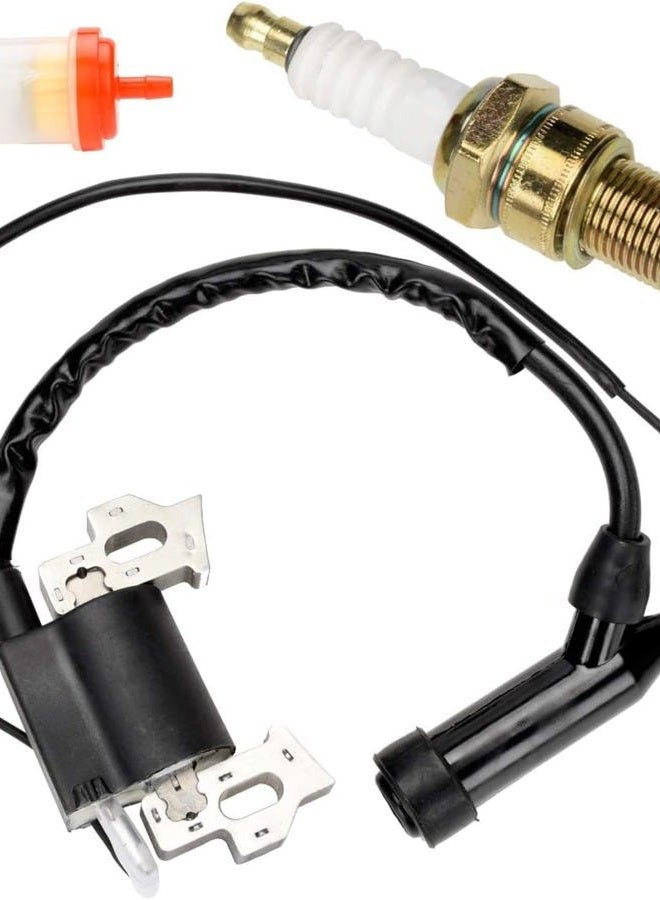 FVRITO Ignition Coil Spark Plug Kit Compatible with Harbor Freight Predator 212cc 6.5HP OHV Horizontal Engine 69730 69727 Go Kart Pressure Washer Honda Gx160 Gx200 5.5hp 6.5hp Generator Rototiller - Image 1