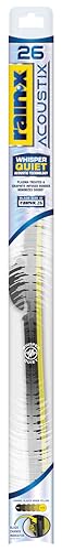 RainX Acoustix 26 Wiper Blades Pack Of 1 Whisper Quiet Automotive Replacement Windshield Wipers Plasma Treated Graphiteinfused Coating for Smooth Performance Longlasting Durability