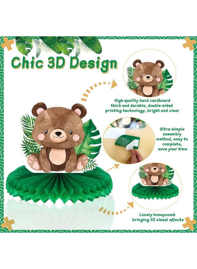 Bluegogo 10 Pcs Baby Jungle Animals Honeycomb Centerpieces 3D Table Decorations For Safari Baby Shower Decoration For Boy Safari Jungle Birthday Party Decorations For Kids Baby Shower Decorations  - Image 3