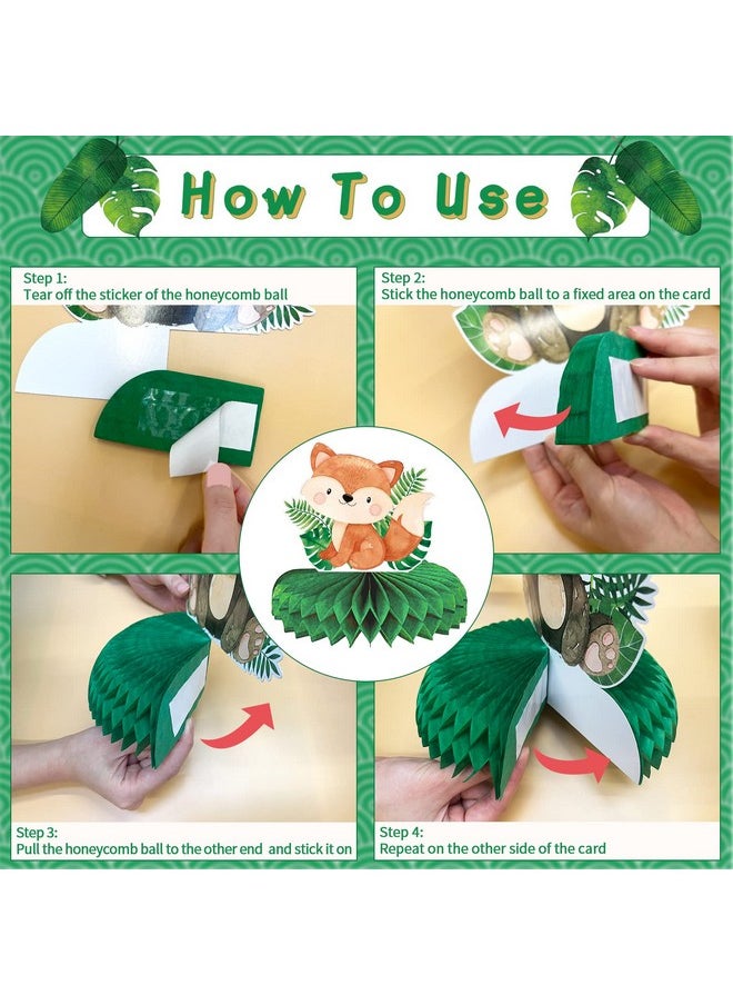 Bluegogo 10 Pcs Baby Jungle Animals Honeycomb Centerpieces 3D Table Decorations For Safari Baby Shower Decoration For Boy Safari Jungle Birthday Party Decorations For Kids Baby Shower Decorations  - Image 4