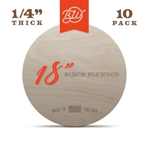 Borowood 10-Pack of 18” Birch Wood Rounds — 1/4” Thick | Perfect for DIY Crafts, Door Hangers, Sign Making - Image 2