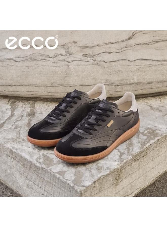 Ecco Women's White Sneakers Spring Retro Trendy Thin Sole Casual Shoes Soft 235803 Black Size 39