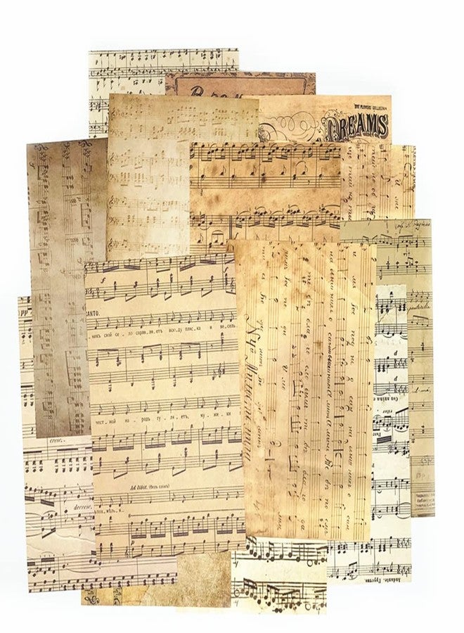 Koolemon 150pcs Vintage Scrapbooking Paper,Old Book Page Music Notes Background Material Paper for DIY Decoupage Junk Journal Scrapbooks Supplies - Image 4
