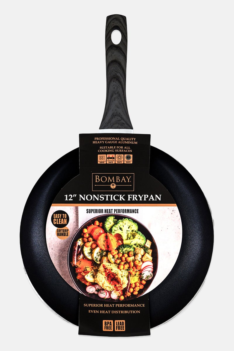 Bombay مقلاة غير لاصقة 12 بوصة، سوداء - Image 1