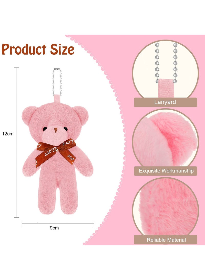 SUNSAR 10 Pieces Mini Bear Plush Stuffed  Key Chain  Tiny Teddy Bear Doll Soft Jointed Bears  10 Colors - Image 2