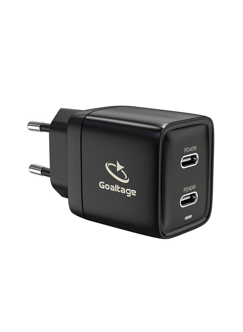 Goaltage CH05 Super-Fast 40W GaN Wall Charger with Safety Protection and Dual-Port Functionality - EU - Image 1