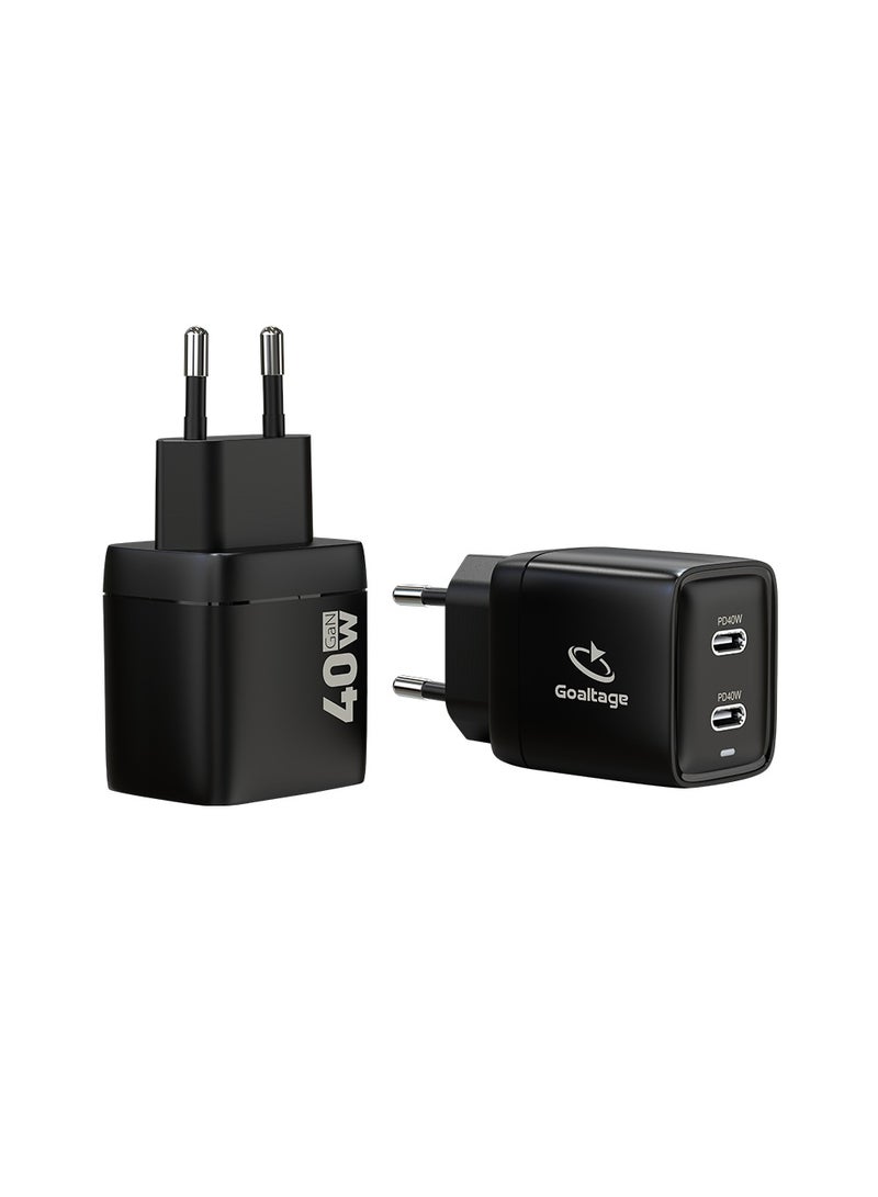 Goaltage CH05 Super-Fast 40W GaN Wall Charger with Safety Protection and Dual-Port Functionality - EU - Image 2