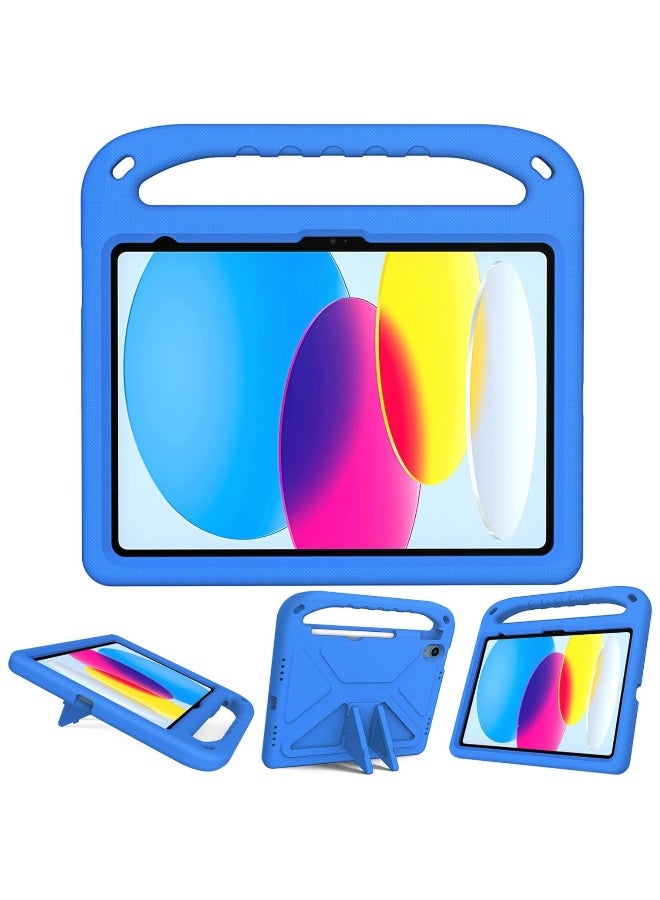 قضية الأطفال لـ iPad (A16) 11 بوصة (2025) EVA رغوة خفيفة الوزن مقاومة للصدمات Duable غطاء اللوح مع مقبض وقف قضية للأطفال Firendly (الأزرق) - Image 1