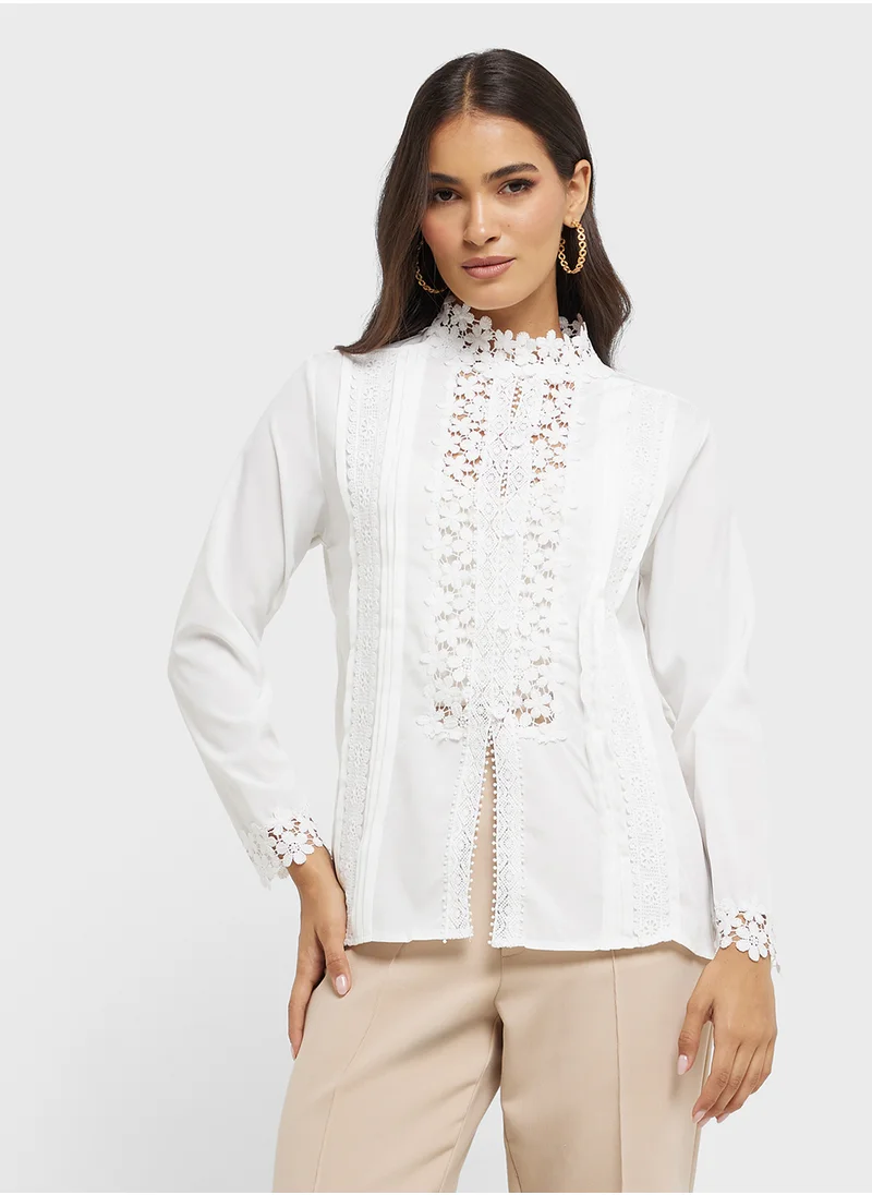 ELLA Top With Lace Trims