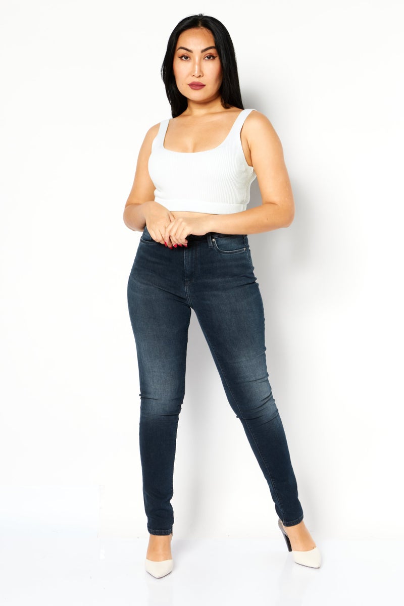 Pepe Jeans Women Slim Fit Washed Denim Jeans,Blue - Image 2