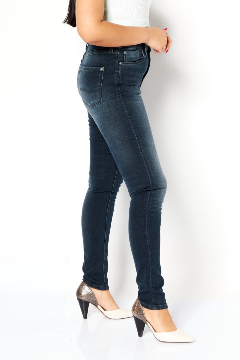 Pepe Jeans Women Slim Fit Washed Denim Jeans,Blue - Image 3
