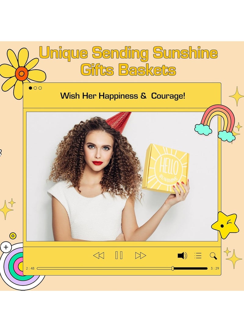Sunshine Gift Box for Women – Unique 10pcs Gift Basket Self Care Package with Tumbler Socks Candle and More Sister & Friendship Cheer Up Box– Cheer Up Birthday Get Well Soon  - Image 2