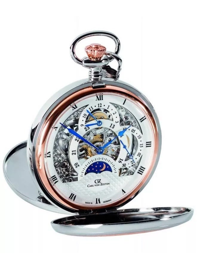Carl Von Zeyten ساعة جيب ميكانيكية للرجال CVZ0040RSL من كارل فون زيتن ألب بوكيت سكلتون