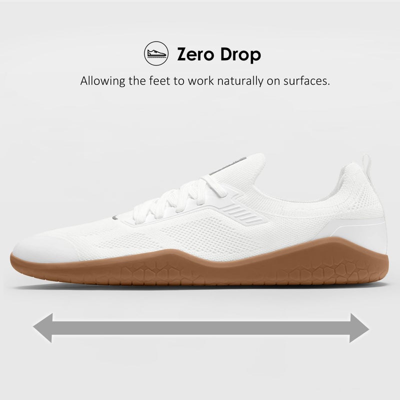 AIRHAS Womens Gym Barefoot Shoes Zero Drop Sneakers for Women Lightweight Workout Shoes(White/Gum,7.5) - Image 3