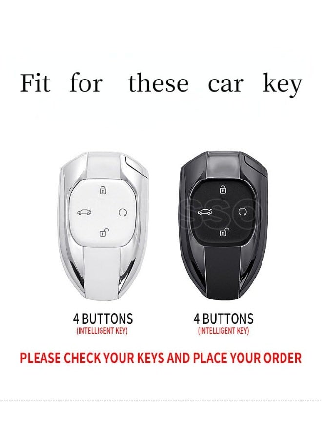 NOSKIN Leather Car Remote Key Case Cover Shell Fit for Trumpchi GAC 2021 EMPOWs J11 J12 J13 J14 J15 J16 GS8 Protector Keychain Accessories (Black) - Image 2