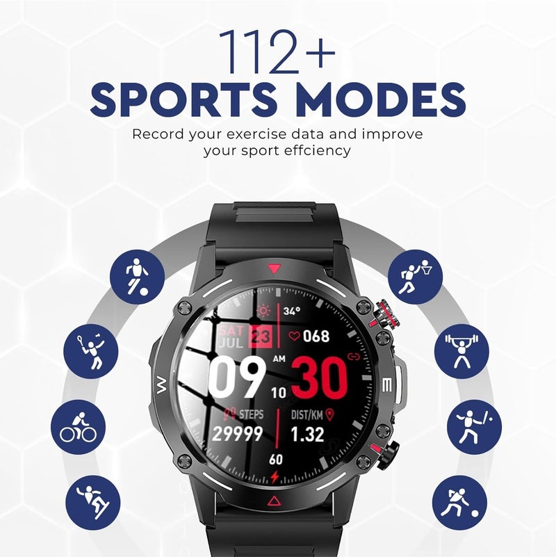 CAROSKI AMOLED Display Smart Watch for Men | Bluetooth Calling | Sport Watch | Activity Tracker | Waterproof | 1.43-inch | Compatible with Android & iOS | 1-Year Warranty - Image 3