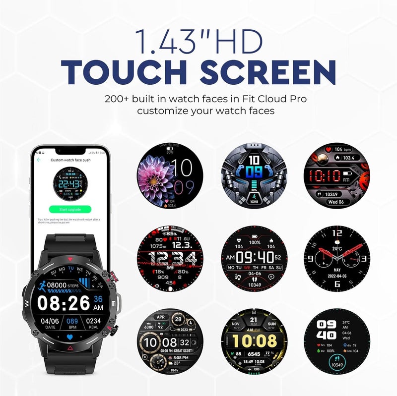 CAROSKI AMOLED Display Smart Watch for Men | Bluetooth Calling | Sport Watch | Activity Tracker | Waterproof | 1.43-inch | Compatible with Android & iOS | 1-Year Warranty - Image 5