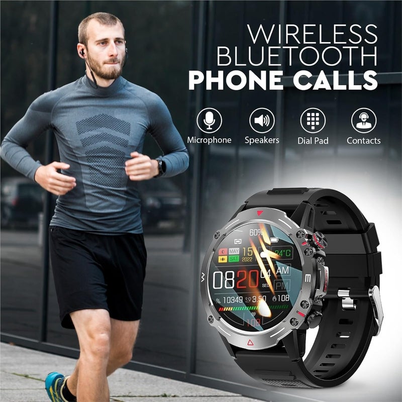 CAROSKI AMOLED Display Smart Watch for Men | Bluetooth Calling | Sport Watch | Activity Tracker | Waterproof | 1.43-inch | Compatible with Android & iOS | 1-Year Warranty - Image 2