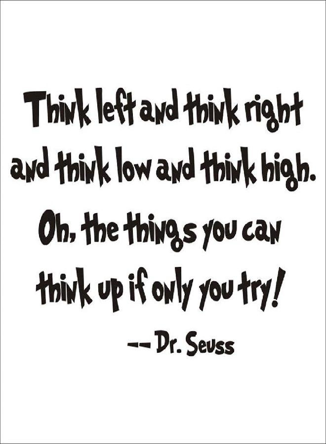 Hi-Shop HACASO "Think Left and Think Right" Bedroom Quote Decors Wall Saying Decals Quote for Home Wall Stickers Nursery Room Decor - Image 1
