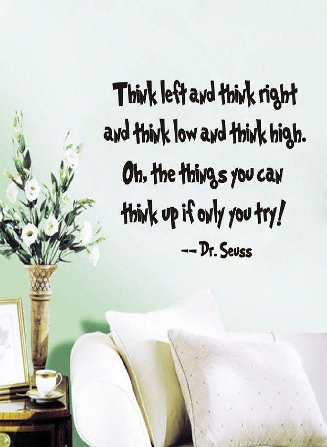 Hi-Shop HACASO "Think Left and Think Right" Bedroom Quote Decors Wall Saying Decals Quote for Home Wall Stickers Nursery Room Decor - Image 2
