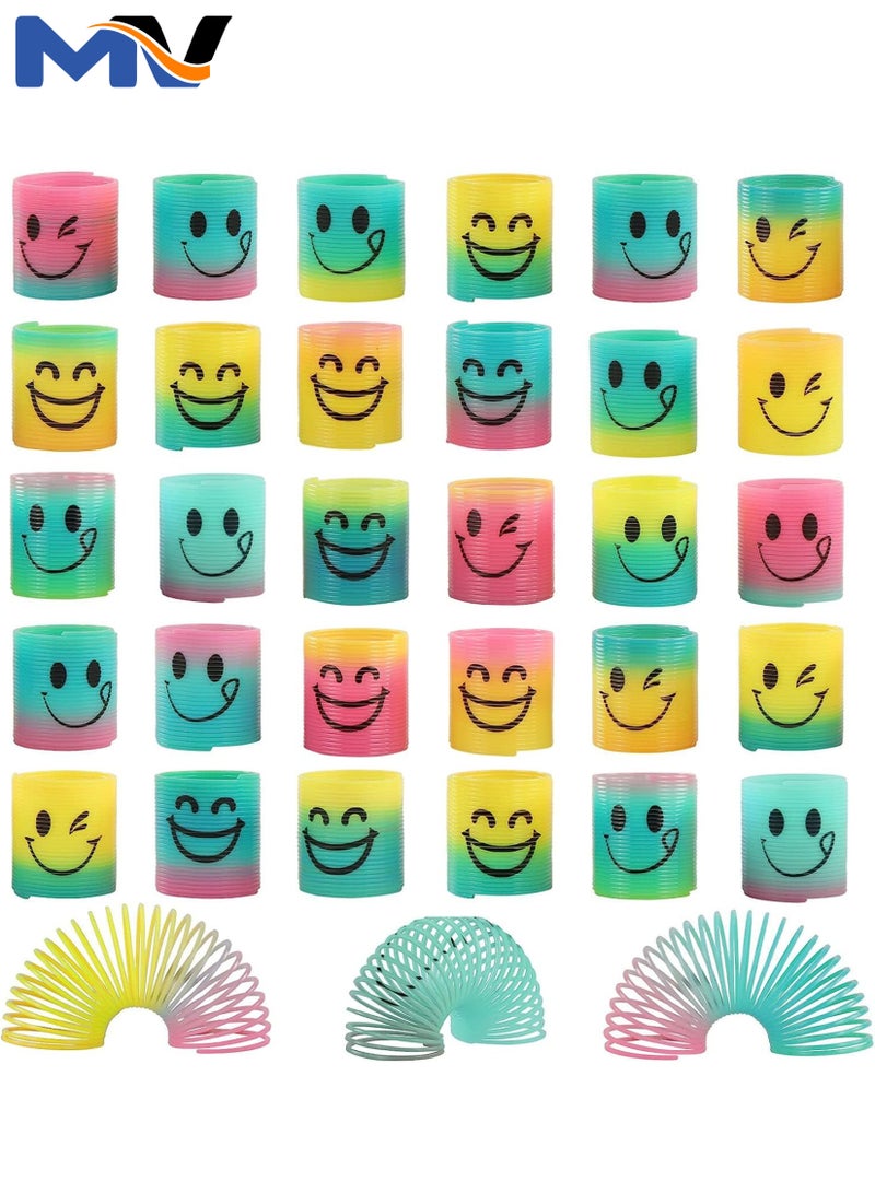 MAGIC VAULT 30 Pack Spring Rainbow Magic Fidget Stress Coil Mini Springs Bulk Toys For Party Favor Carnival Prize Birthday Goodie Bag Stuffers For Kids Boys Girls - Image 1