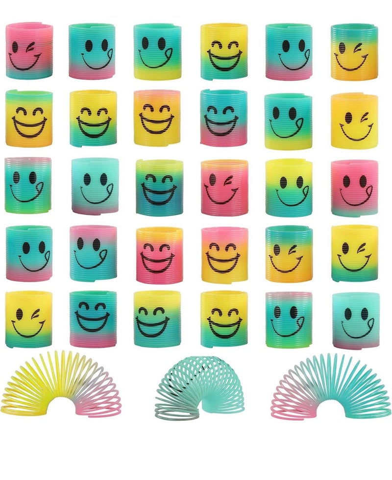 MAGIC VAULT 30 Pack Spring Rainbow Magic Fidget Stress Coil Mini Springs Bulk Toys For Party Favor Carnival Prize Birthday Goodie Bag Stuffers For Kids Boys Girls - Image 1