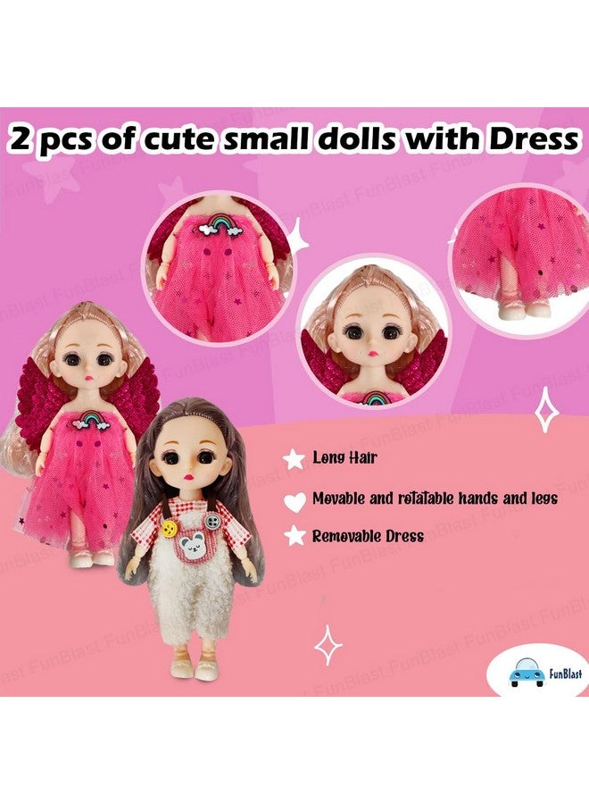 فنبلاست دمى فن بلاست للبنات - مجموعة من قطعتين من الدمى اللطيفة للبنات، دمية واقعية للأطفال، دمى للبنات من سن 3 سنوات فما فوق، ألعاب للبنات (ألوان عشوائية) - Image 4