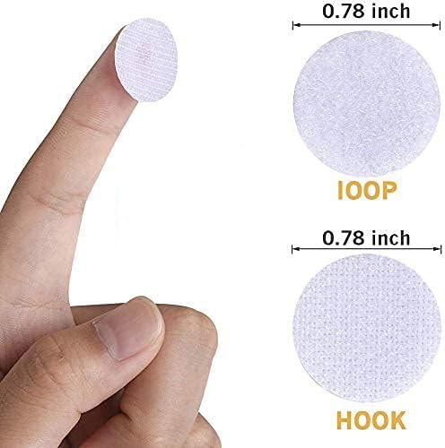 JIURUN Self Adhesive Dots 600 PCS (300 Pairs) 0.78"/20 mm Diameter Sticky Back Magic Sticky Dots Waterproof Hook & Loop Dots with Adhesive for Art Craft Classroom Office Home Deco White - Image 2