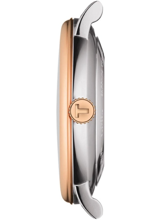 TISSOT mens Carson Auto Stainless Steel Dress Watch Rose Gold 5N,Grey T1224072203300  - Image 2