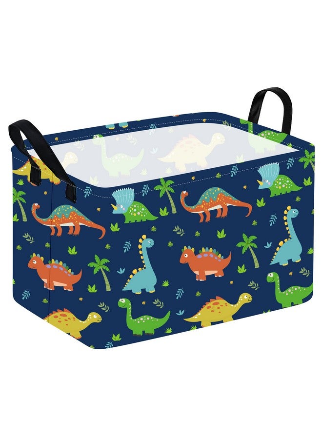 KUNRO Rectangle Dinosaur Patter Toy Bin Waterproof storage organizer for Nursery Hamper Home decor Closet Kids Bedroom Laundry Baby Gift Shelf Baskets - Image 1