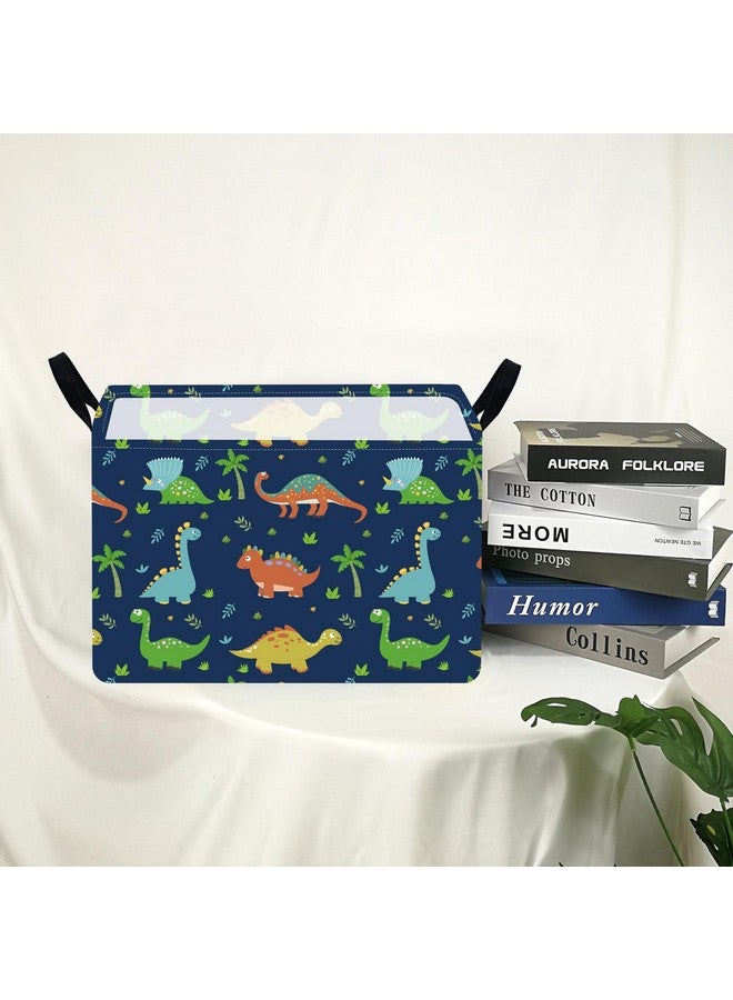 KUNRO Rectangle Dinosaur Patter Toy Bin Waterproof storage organizer for Nursery Hamper Home decor Closet Kids Bedroom Laundry Baby Gift Shelf Baskets - Image 5