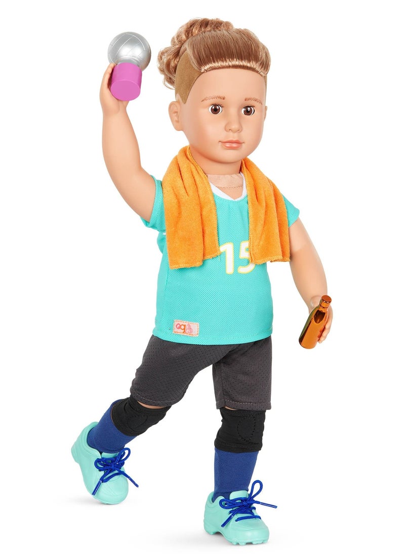 Our Generation جوني - دمية بوي - دمية فتى لاعب كرة طائرة مقاس 18 بوصة  - Image 2