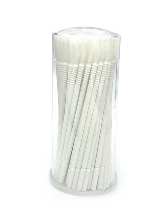 IOLITE 100-Pieces Disposable Micro Brushes Applicators Cotton Swab, LXCMB - White Cylinder Long 2.0mm - Image 1