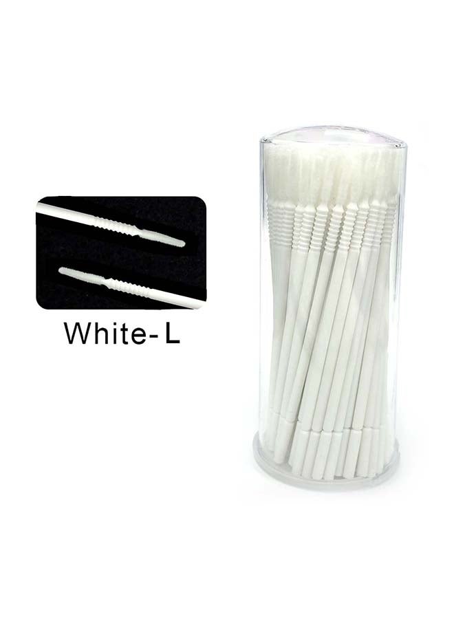 IOLITE 100-Pieces Disposable Micro Brushes Applicators Cotton Swab, LXCMB - White Cylinder Long 2.0mm - Image 2